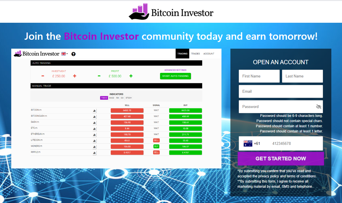 Bitcoin Investor Screenshot